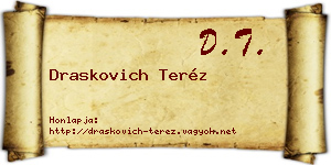 Draskovich Teréz névjegykártya